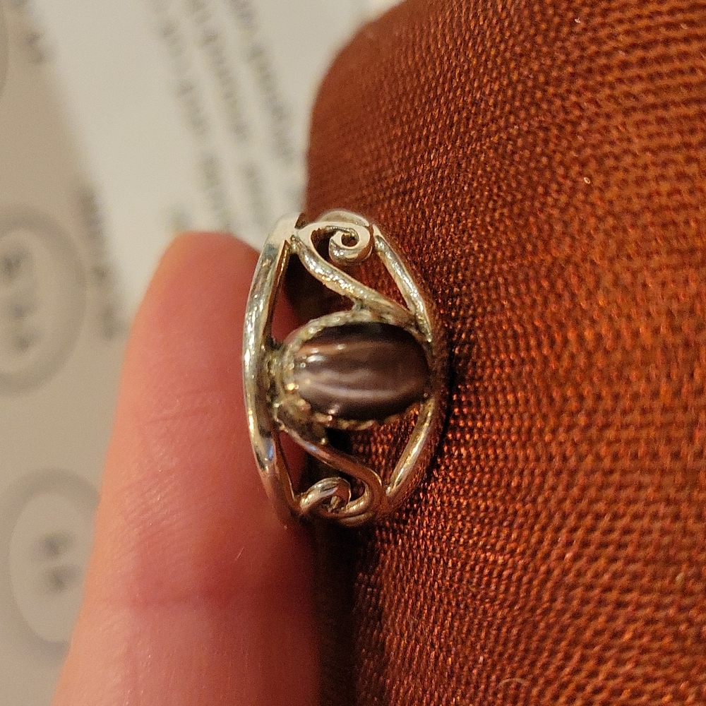 925 Sterling Silver Tigers Eye Ring